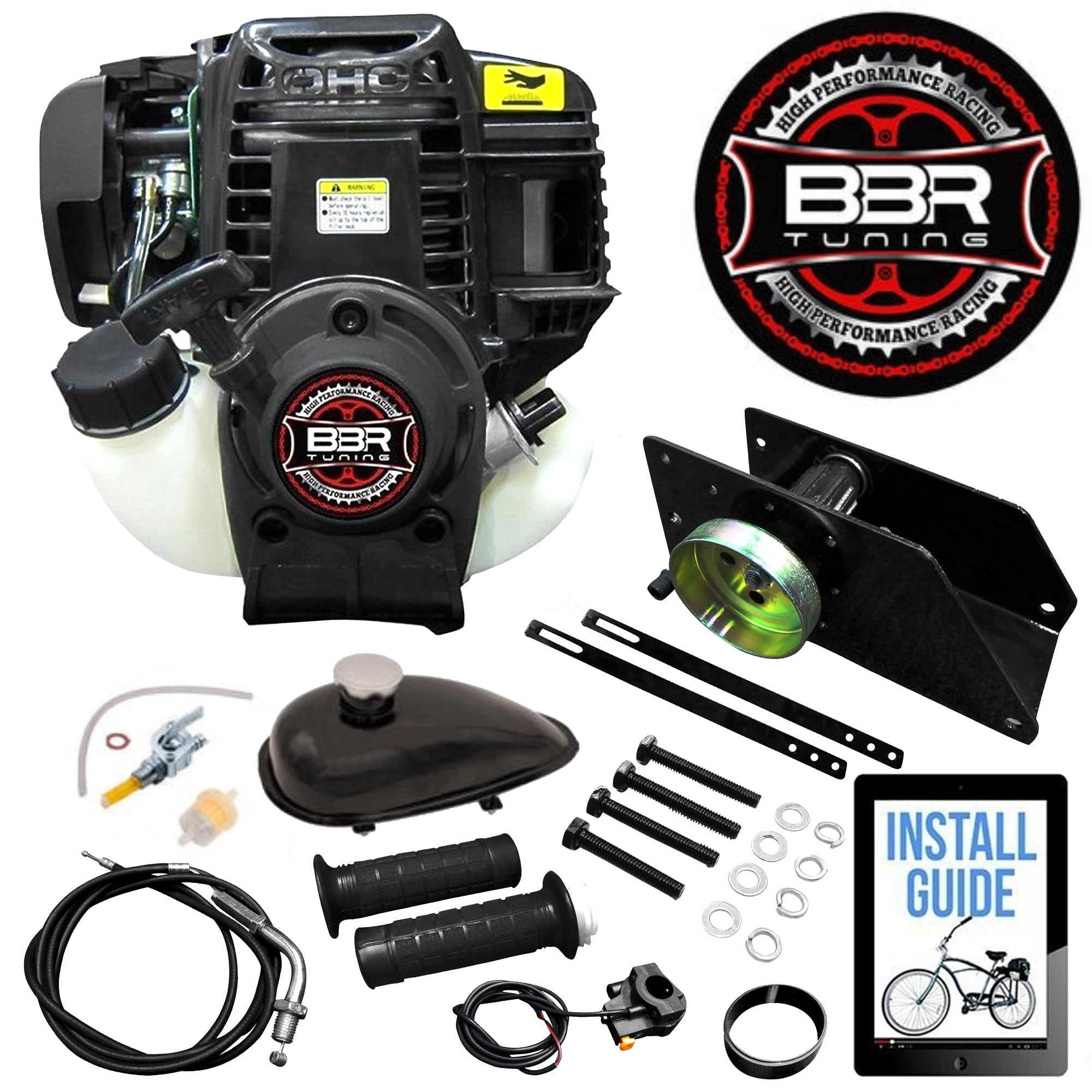 electric friction drive bicycle motor kit BBR Tuning 38cc Lock-N-Load Friction Drive Bicycle Engine Kit- 4-Stroke