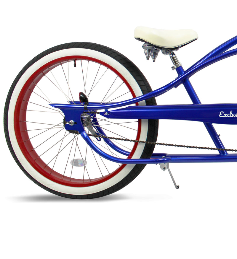 Bicycle Beach Cruiser Micargi Bronco 3.0 Blue Rear Tire