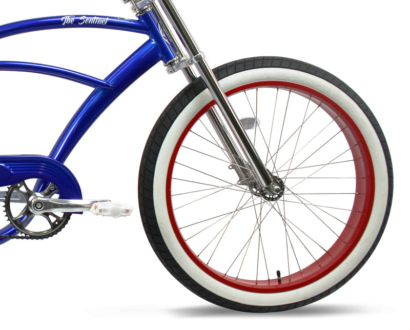 Bicycle Beach Cruiser Micargi Bronco 3.0 Blue Front Tire