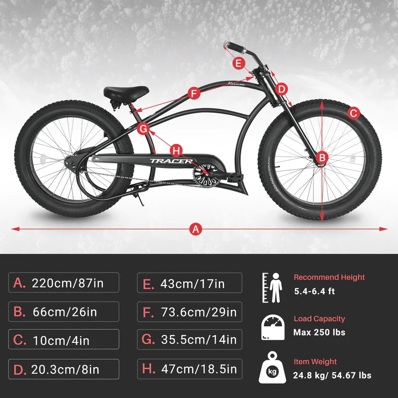 Bicycle Tracer Harman1SP Dimensions