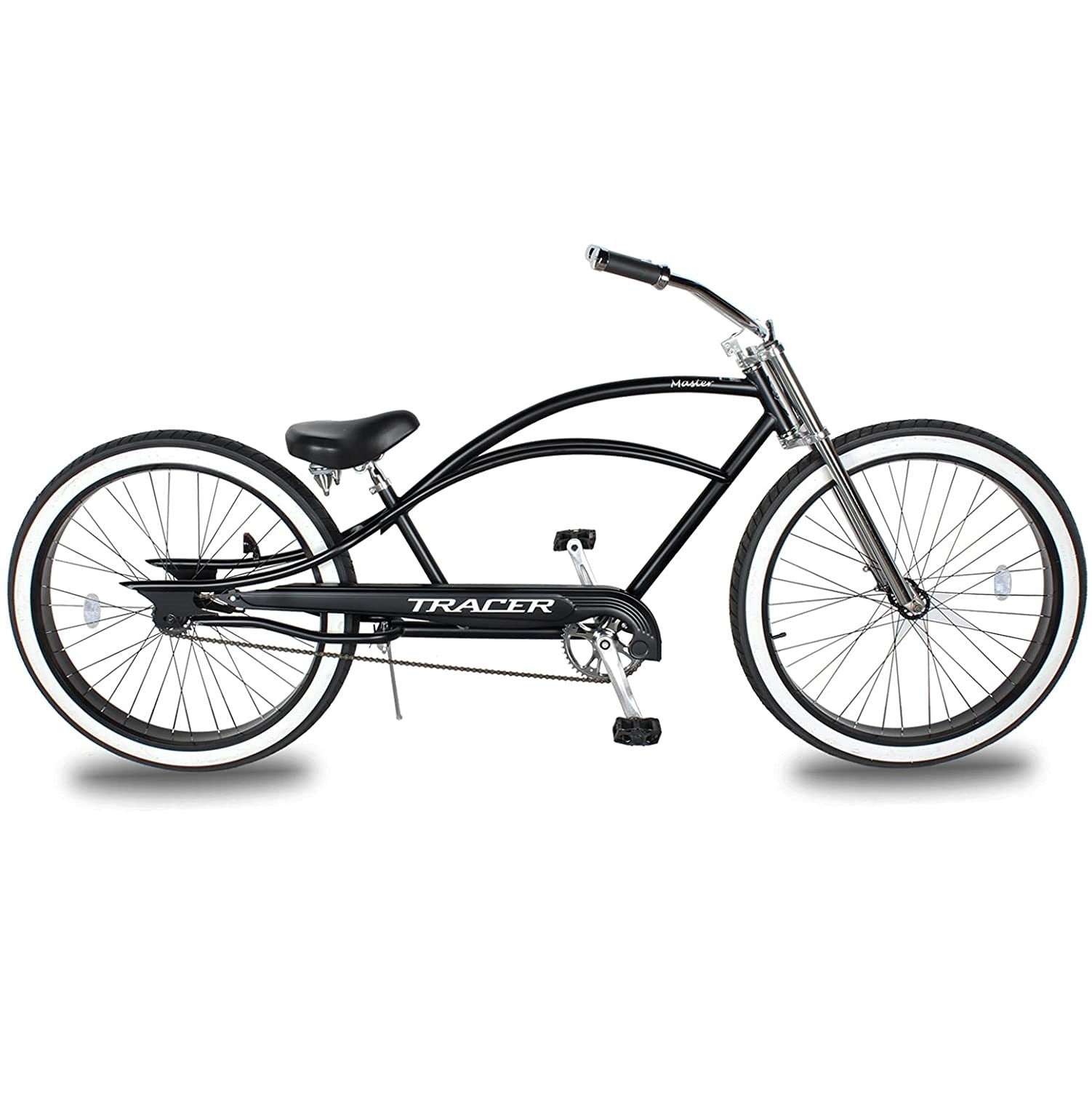 bmx chopper bicycle Tracer 29" Master 1-Speed Chopper Stretch Beach Cruiser Fat Tire Bike