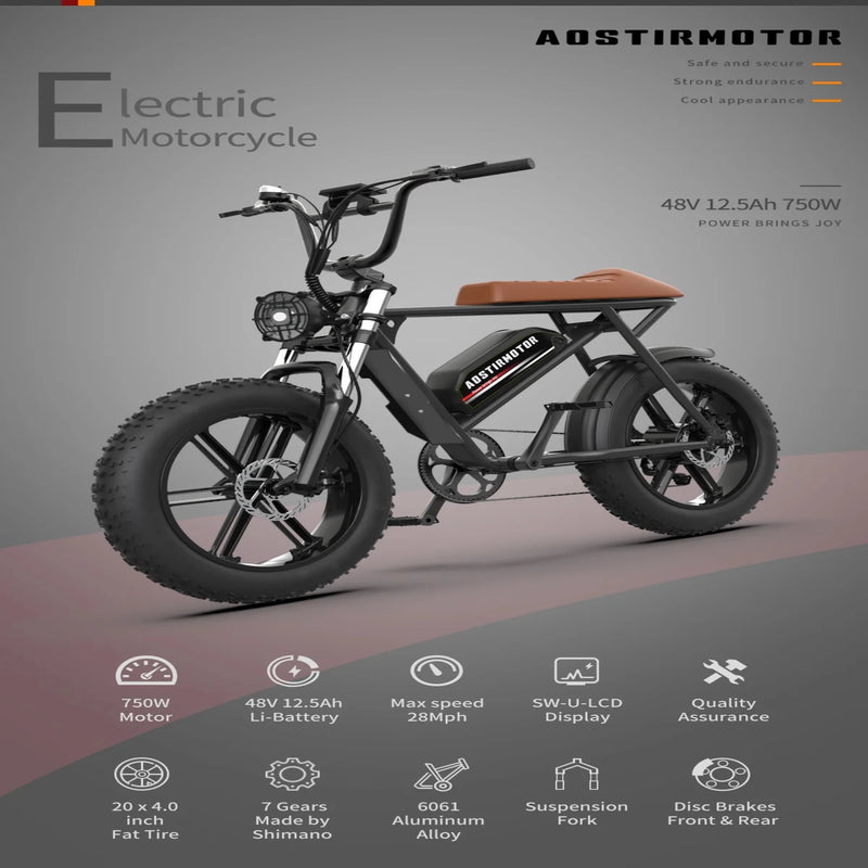 Electric Bike Aostirmotor Storm Features