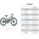 Electric Bike Eunorau 250W 24V EKIDS-20 Dimension