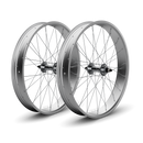 26" Fat Tire Single/7 Speed Beach Cruiser Wheel Set (Silver)