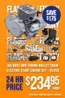 66/80cc BBR Tuning Bullet Train Electric Start Engine Kit - Silver