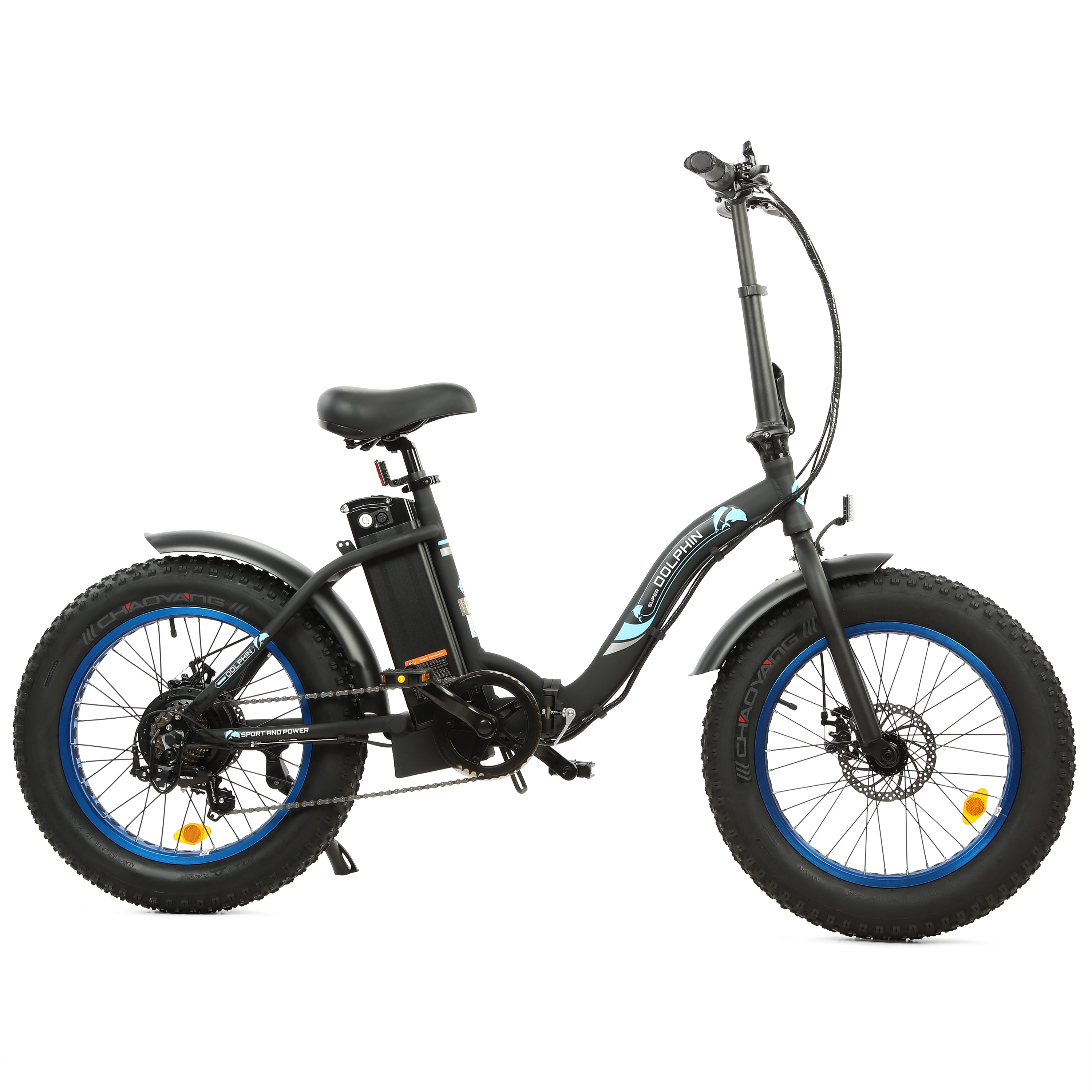 Ecotric 48V Fat Tire Portable and Folding Electric Bike with color LCD