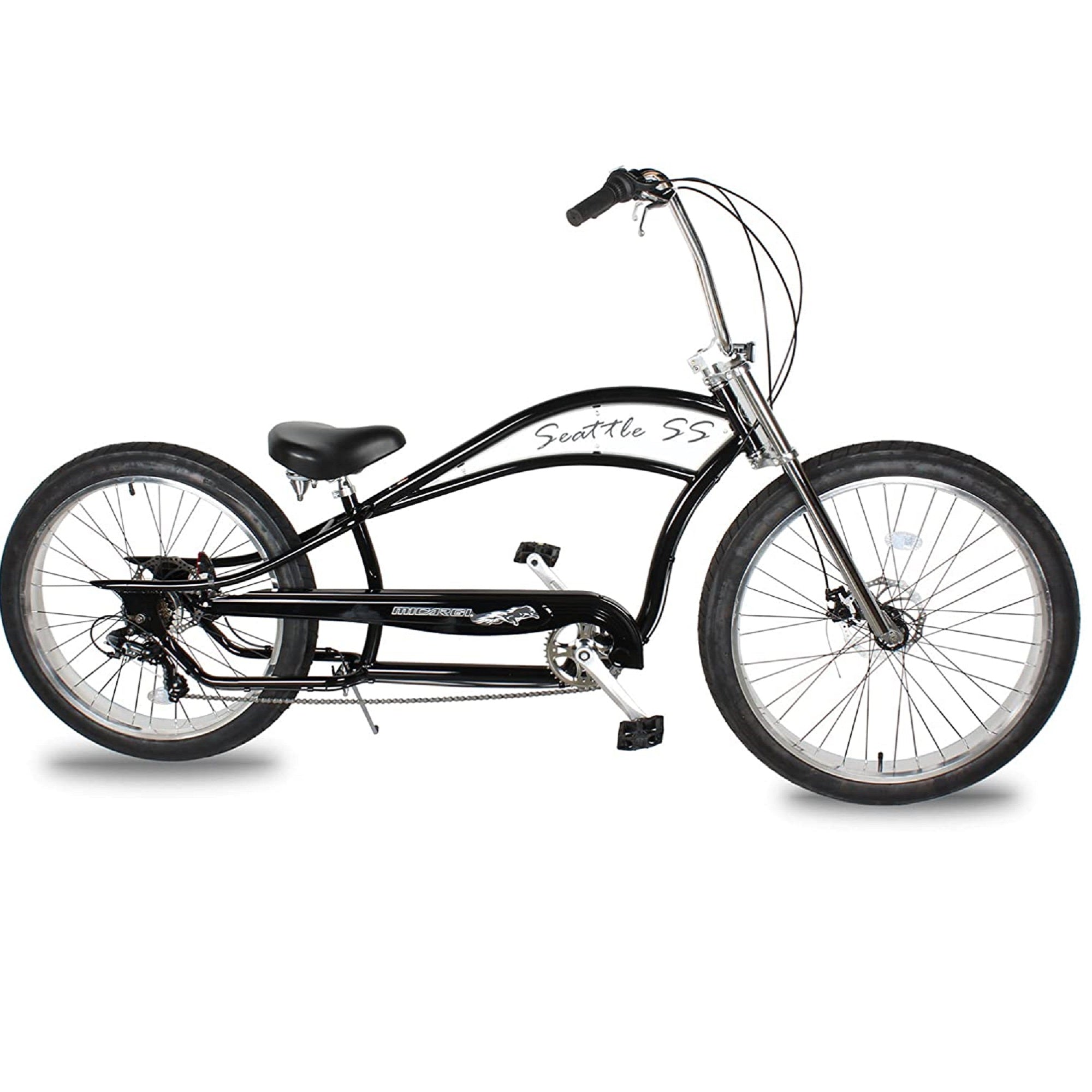 Micargi Seattle SS Black 26-inch Stretch Cruiser Bike