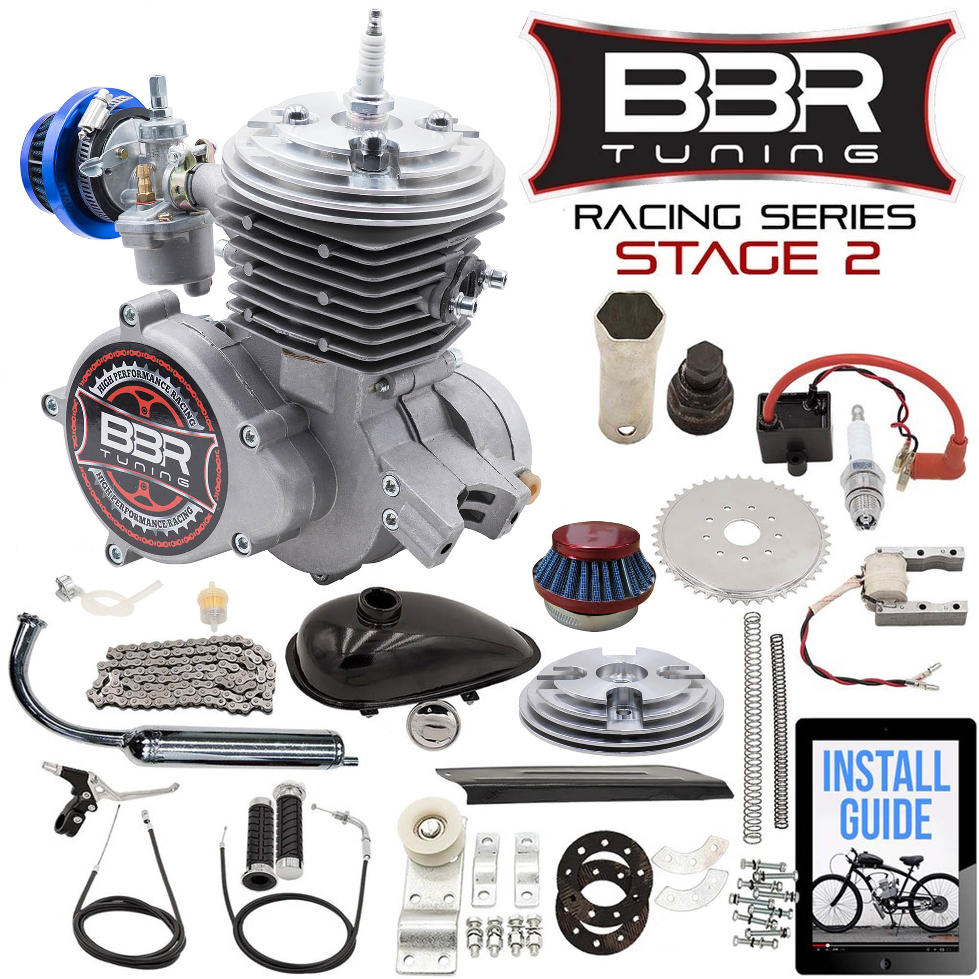 BBR Tuning Racing Series Stage 2 66 80cc 2 Stroke Engine Kit