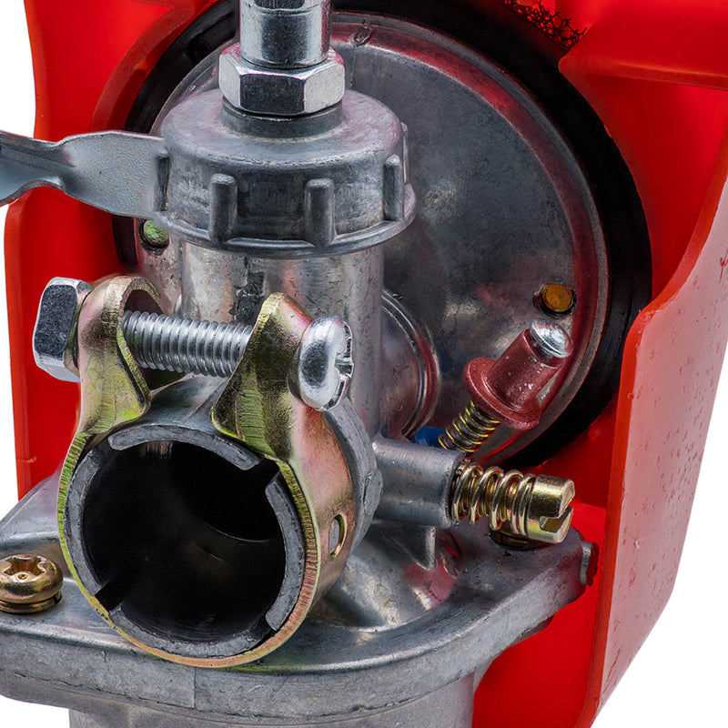 Carburetor Idle Adjustment Screw w/ Spring - Installed Close Up