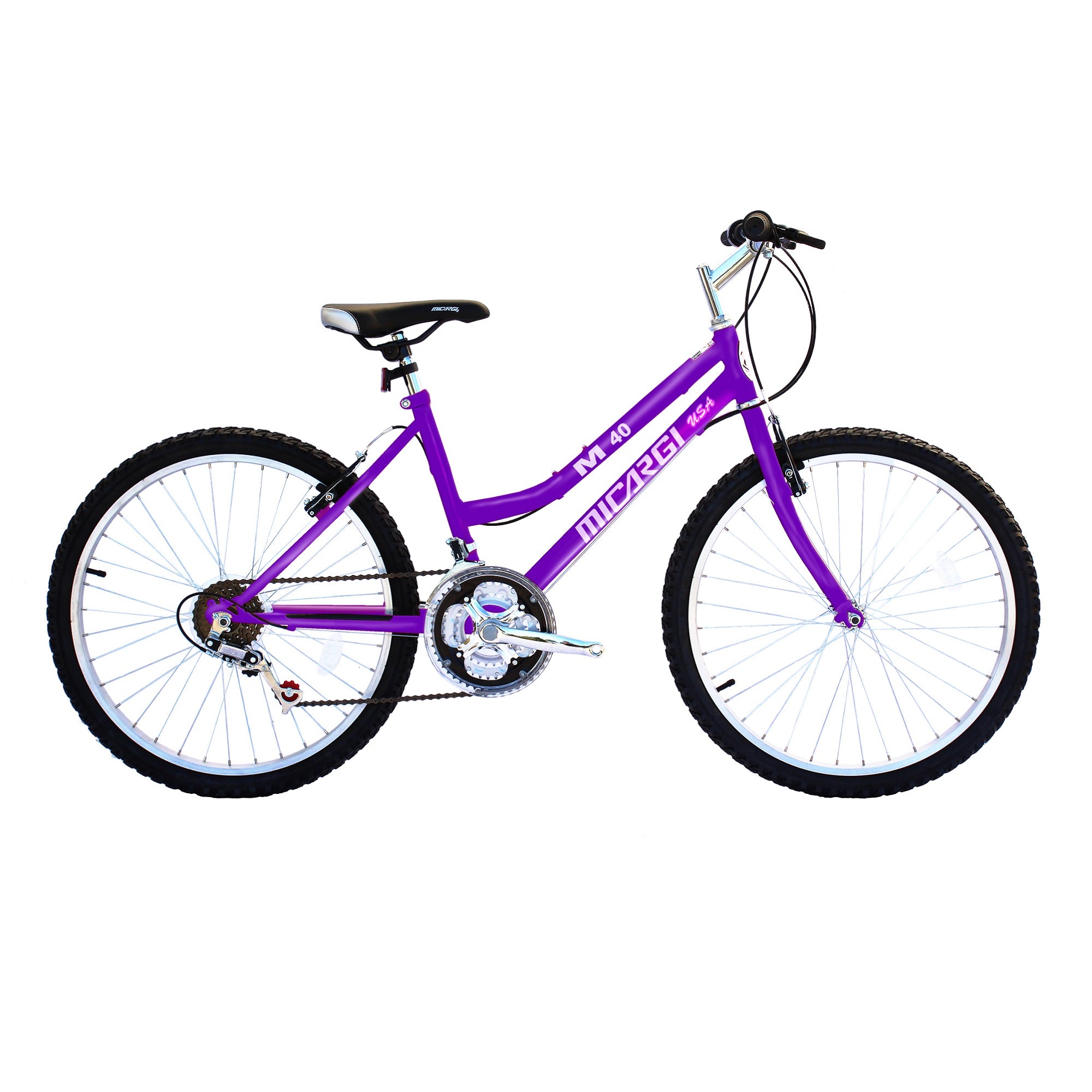 24 inch womens bicycle Micargi M40-F-PP 24" Women's 18 Speed Steel Frame Mountain Bicycle Bike, Purple