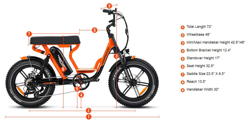 Electric Bike Addmotor Soletan Dimensions