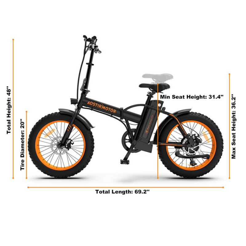 Electric Bike Aostirmotor A20 Dimensions
