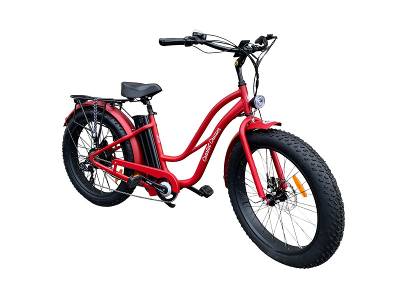 Electric Bike Coastal Cruiser 750W FatST Red Right Front