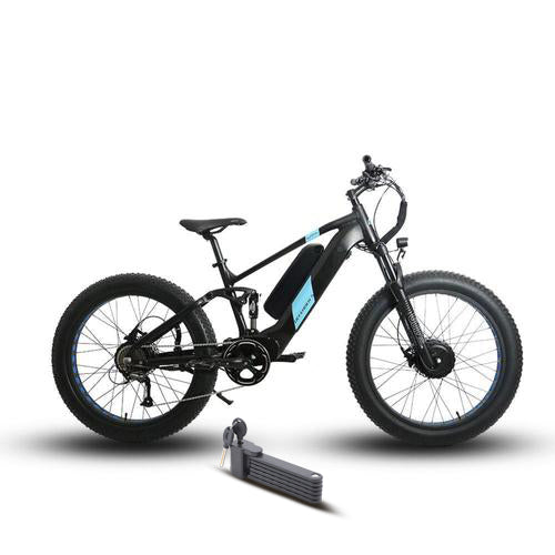 all wheel drive electric bicycle Eunorau 1500W 48V Defender S All-Wheel Drive Fat Tire Electric Bike