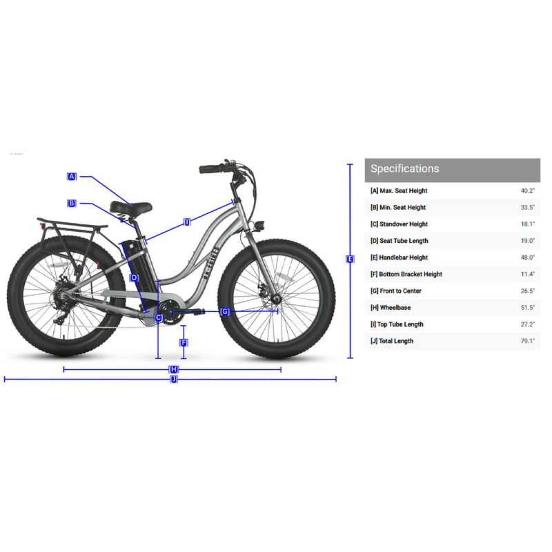 Electric Bike OX Pro CS-1 Dimensions