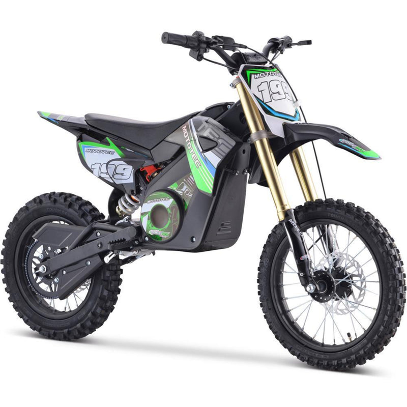 Electric Dirt Mini Bike MotoTec Pro 48V 1500W Green Front