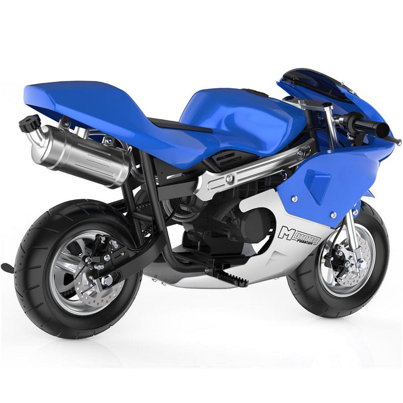 Gas Mini Bike MotoTec Phantom Blue Rear