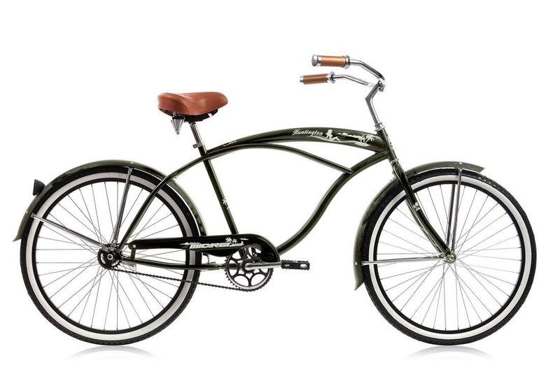 26'' Micargi Mens Huntington Beach Cruiser - green - side of bicycle