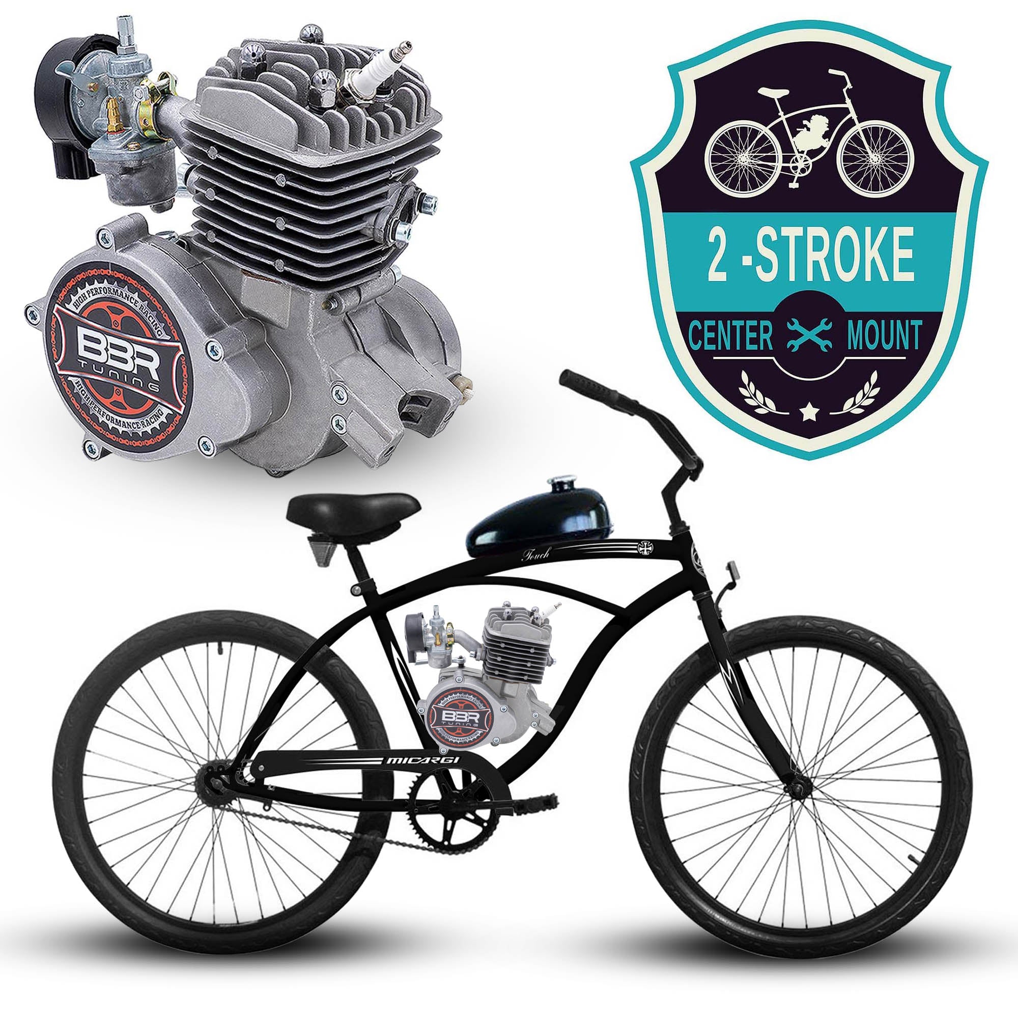 Beach cruiser bike with motor outlet