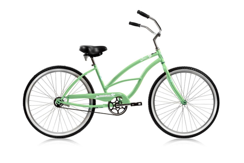 26'' Micargi Women's Pantera Beach Cruiser - green - side of bicycle
