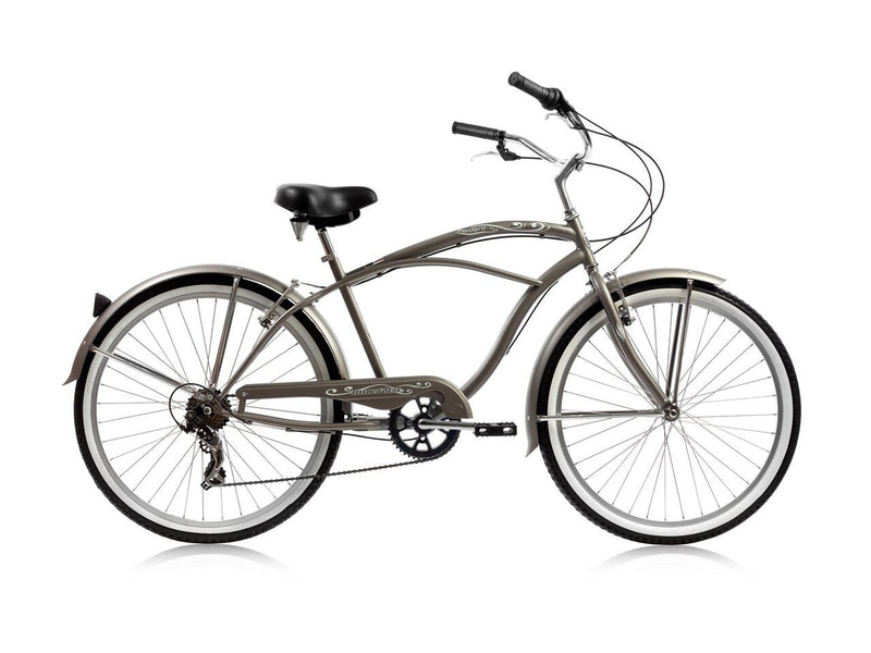26'' Micargi Mens Pantera 7SP - grey - side of bicycle