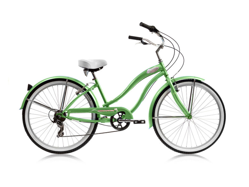 26''Micargi Women's Rover 7 Speed - green - side of bicycle