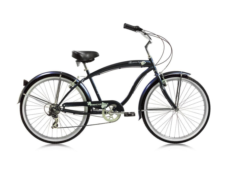 26''Micargi Men's Rover 7 Speed - dark blue - side of bicycle