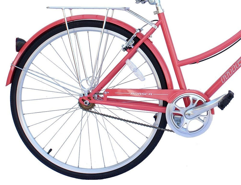 26" Micargi Women's Roasca City Bike - coral - rear wheel