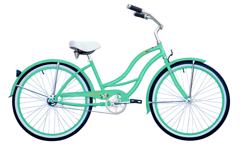 26'' Micargi Womens Tahiti - mint green - side of bicycle