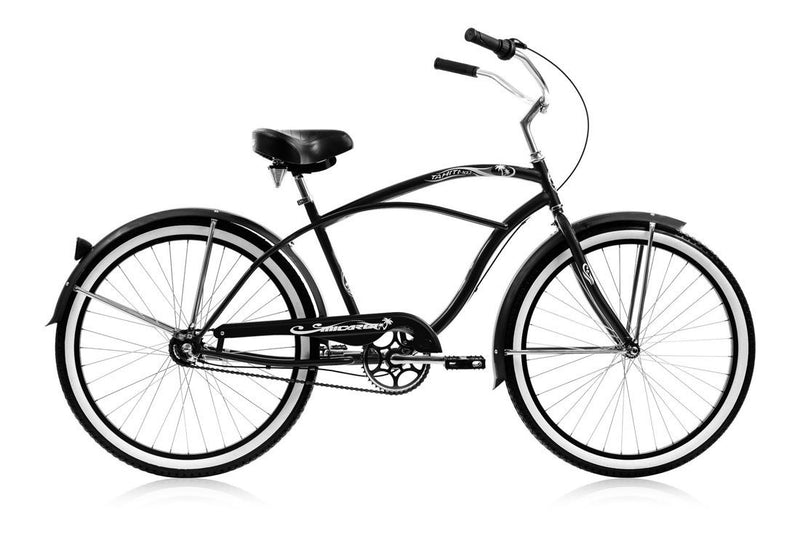 26'' Micargi Mens Tahiti NX3 - matte black - side of bicycle