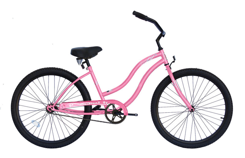26 Inch Micargi Womens Touch Beach Cruiser black - side of bicycle