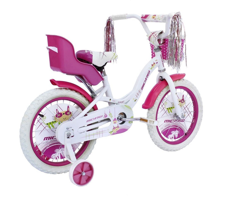 16" Micargi Girl's Avery - white - rear of bicycle