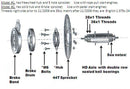 BBR Tuning Non-Free Wheel Heavy Duty Axle Kit - parts diagram