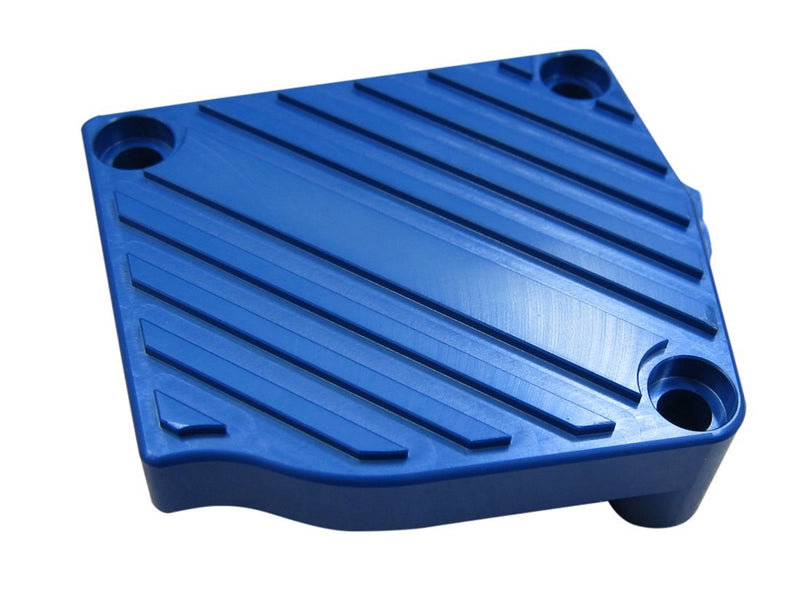 BBR Tuning Billet Aluminium Drive Sprocket Case Cover- Blue - side angle