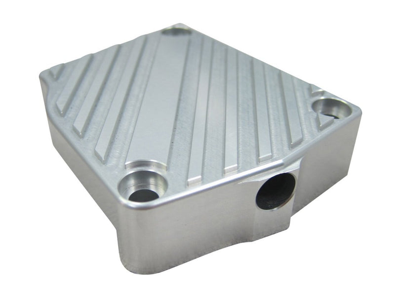 BBR Tuning Billet Aluminium Drive Sprocket Case Cover- Silver- side angle 2