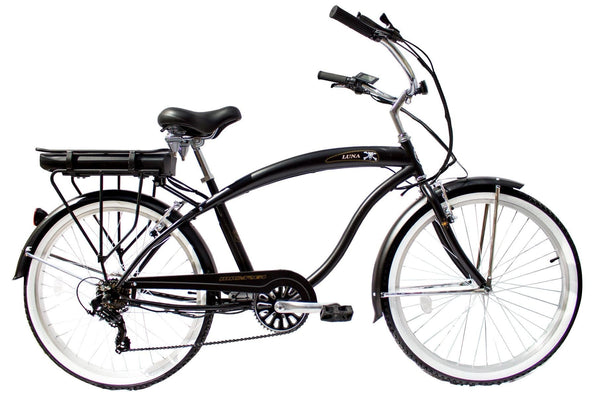 Micargi 350W Luna Men’s black side of bicycle