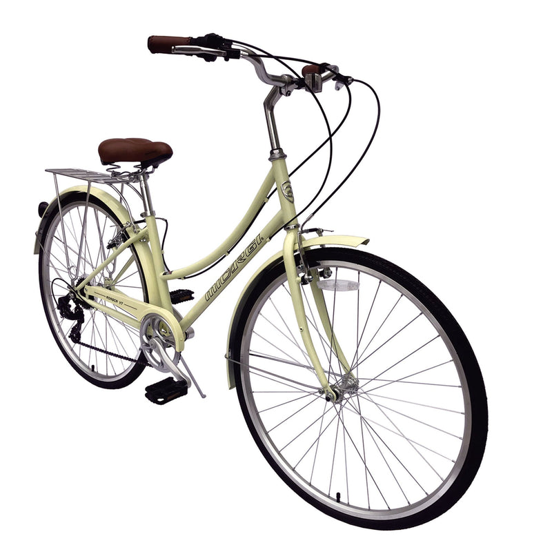 26" Micargi Women's Roasca V7 City Bike (390mm) - vanilla - front of bicycle
