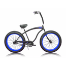 26'' Micargi Men's Slugo A - black with blue rims - side of bicycle