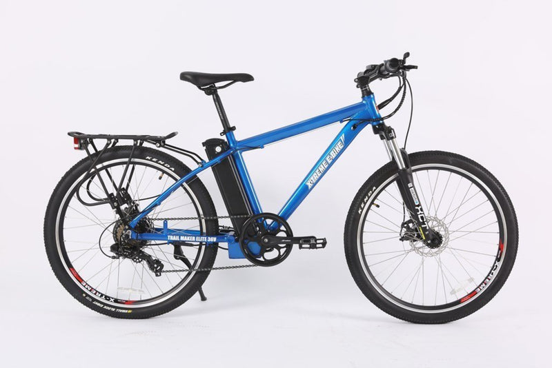 X-Treme 350W Trail Maker Elite Max Electric Mountain Bike - blue bicycle side