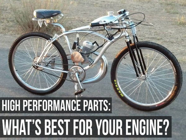 High performance parts on a motorized bike