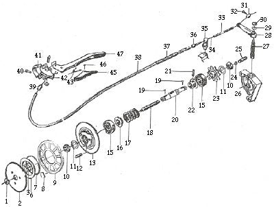 Complete image of parts on a transmission.