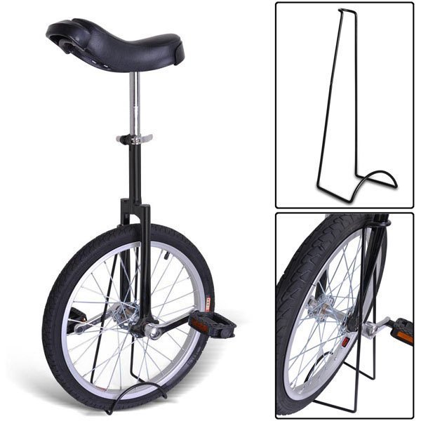 Gorilla 18 Inch Wheel Unicycle - black with stand