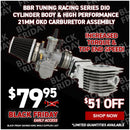 BBR Tuning Racing Series DIO Cylinder Body & High Performance 21mm OKO Carburetor Assembly