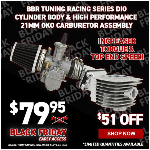 BBR Tuning Racing Series DIO Cylinder Body & High Performance 21mm OKO Carburetor Assembly