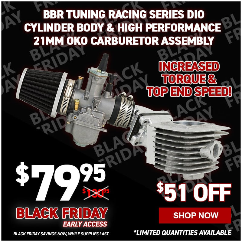 BBR Tuning Racing Series DIO Cylinder Body & High Performance 21mm OKO Carburetor Assembly