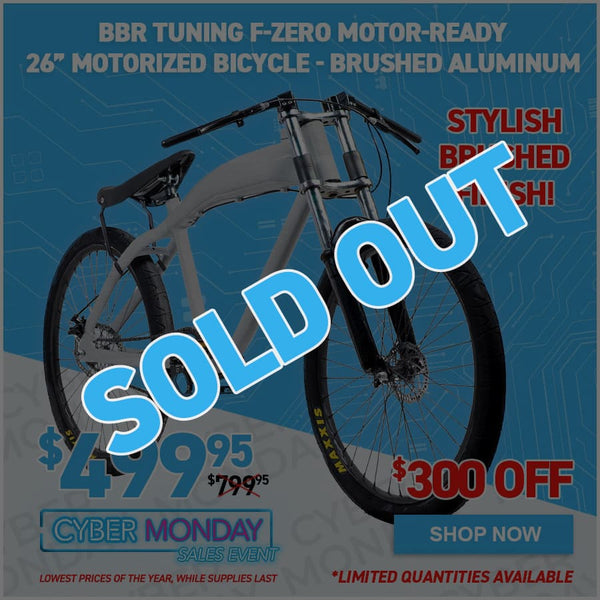 BBR Tuning F-ZERO Motor-Ready Motorized Bicycle - Brushed Aluminum