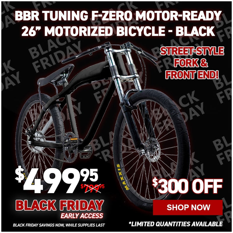 BBR Tuning F-ZERO Motor-Ready Motorized Bicycle - Black
