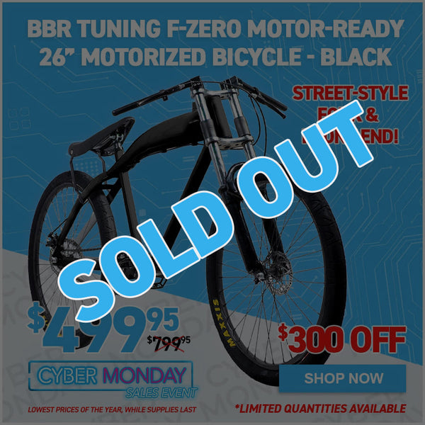 BBR Tuning F-ZERO Motor-Ready Motorized Bicycle - Black