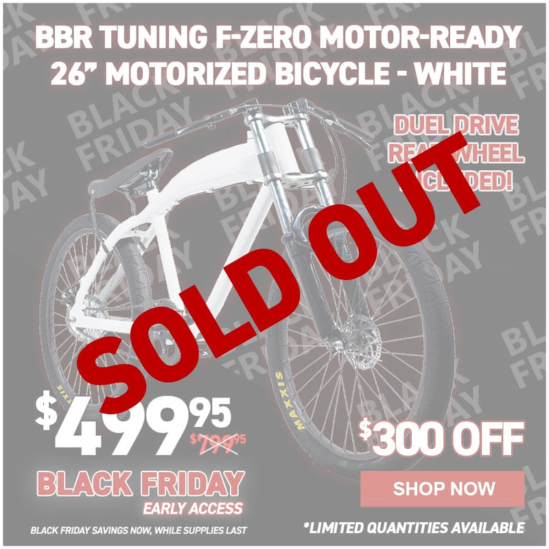 BBR Tuning F-ZERO Motor-Ready Motorized Bicycle - White