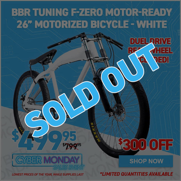BBR Tuning F-ZERO Motor-Ready Motorized Bicycle - White